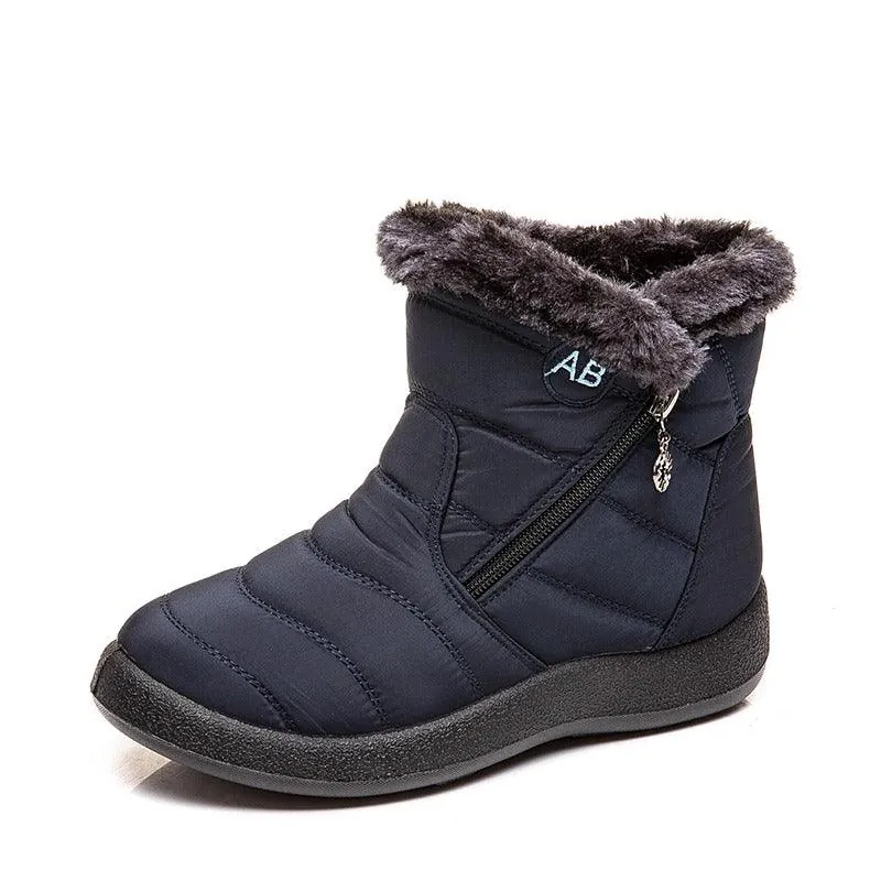 Bota Feminina Impermeável Forrada com Lã Inverno - Imagem 4