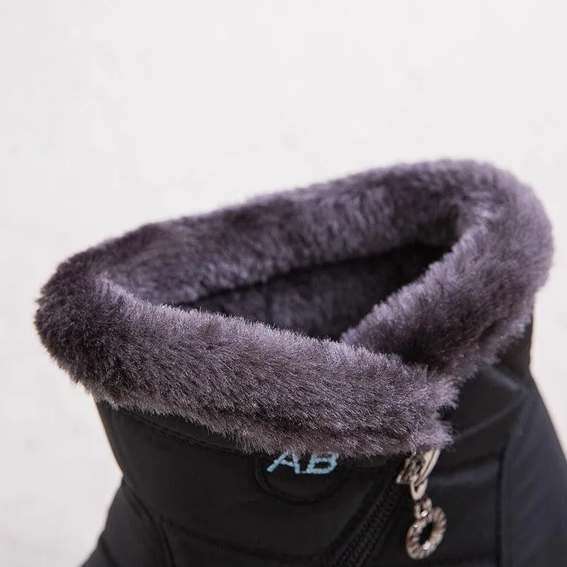 Bota Feminina Impermeável Forrada com Lã Inverno - Imagem 11