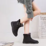 Bota Feminina Impermeável Forrada com Lã Inverno - Imagem 10