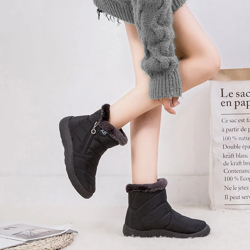 Bota Feminina Impermeável Forrada com Lã Inverno - Imagem 10