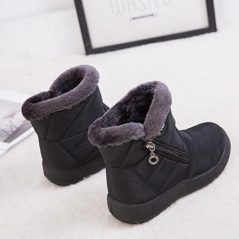 Bota Feminina Impermeável Forrada com Lã Inverno - Imagem 9