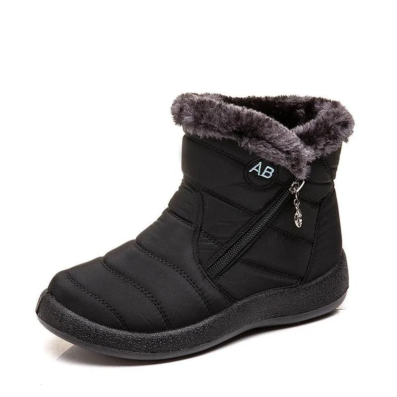 Bota Feminina Impermeável Forrada com Lã Inverno - Imagem 8