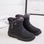 Bota Feminina Impermeável Forrada com Lã Inverno - Imagem 6