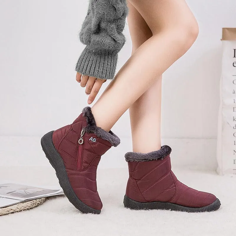 Bota Feminina Impermeável Forrada com Lã Inverno - Imagem 5