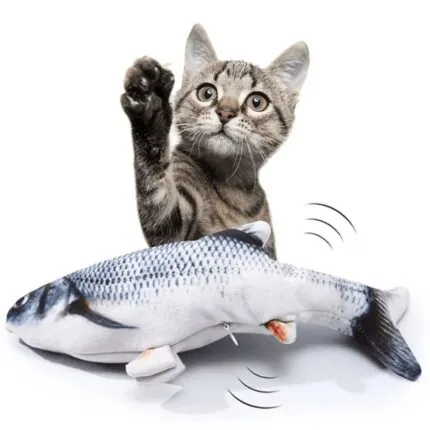 Peixe De Pelucia Eletrico Recarregavel Para Gatos