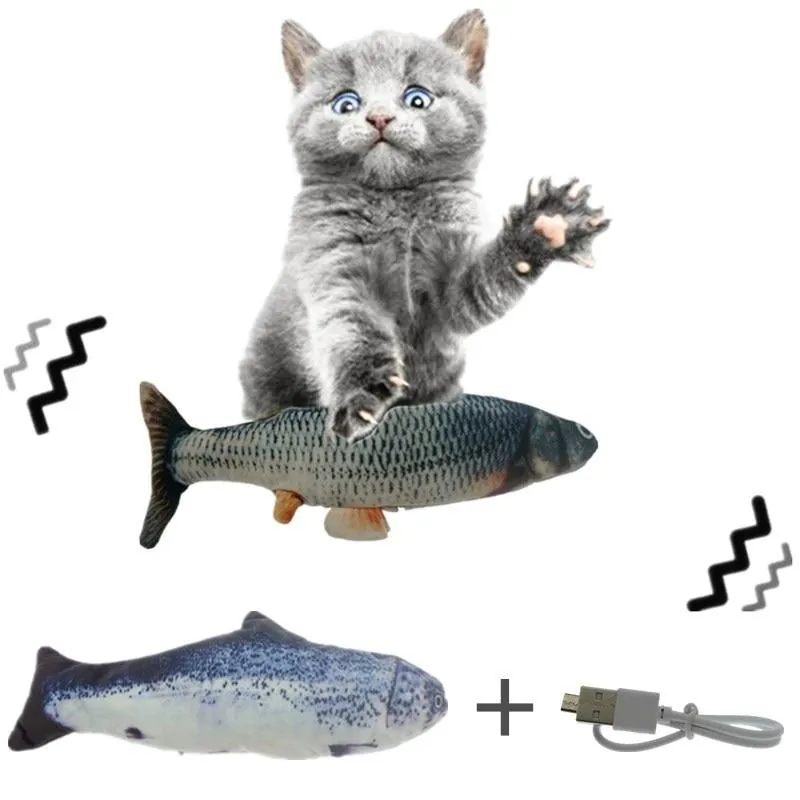 Peixe de Pelúcia Elétrico Recarregável para Gatos - Imagem 4