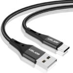 Cabo USB Tipo C 3 Metros Nylon com Carregamento Rápido
