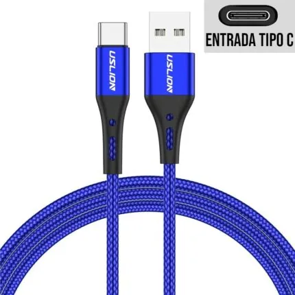 Cabo Usb Tipo C 3 Metros Nylon Com Carregamento Rapido