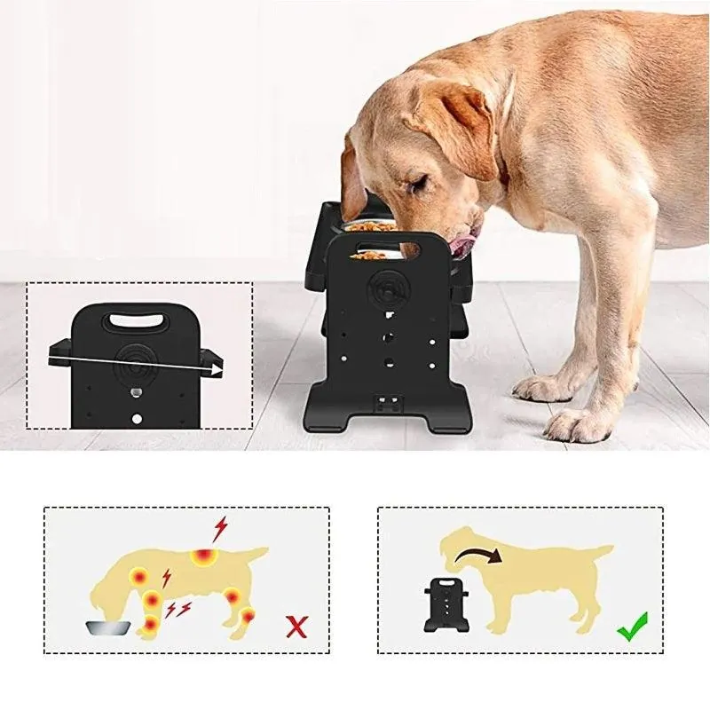 Comedouro Elevado Ajustável Duplo para Cães e Gato - Imagem 4