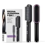 Escova Alisadora 5 em 1 Cerâmica Bivolt Profissional