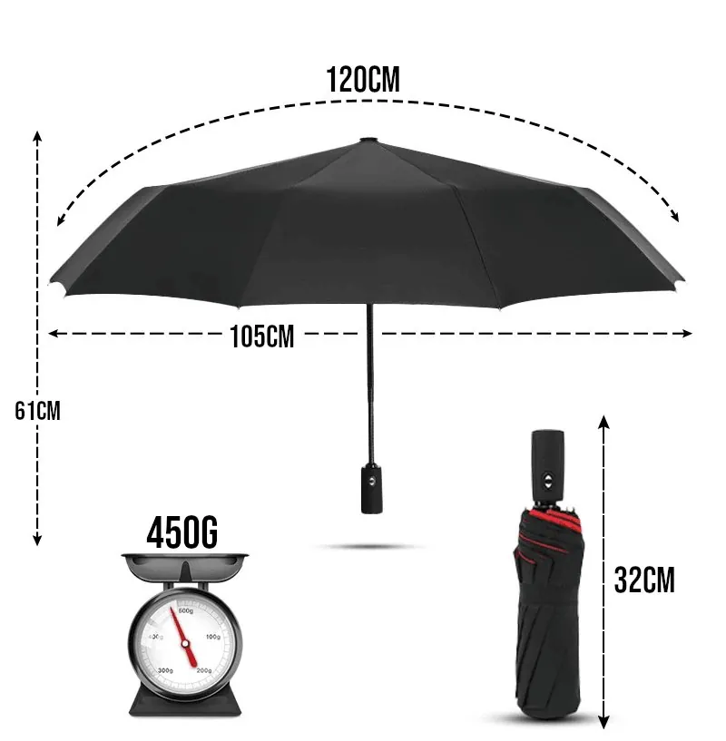 Guarda-Chuva Automático Reforçado com Proteção UV - Imagem 5
