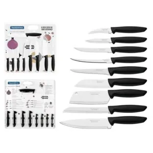 Jogo De Facas Inox Profissional 9 Pecas