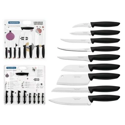 Jogo De Facas Inox Profissional 9 Pecas