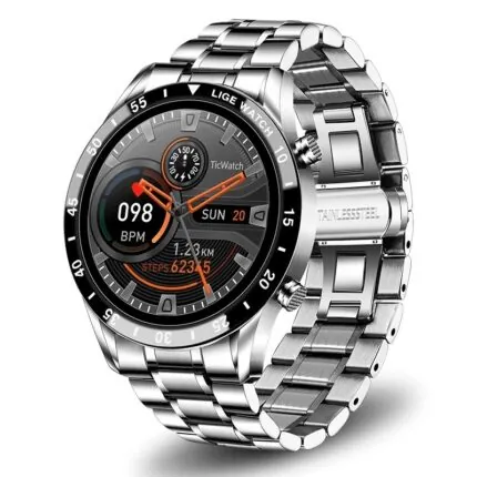 Smartwatch De Luxo Com Pulseira De Aco E Bluetooth