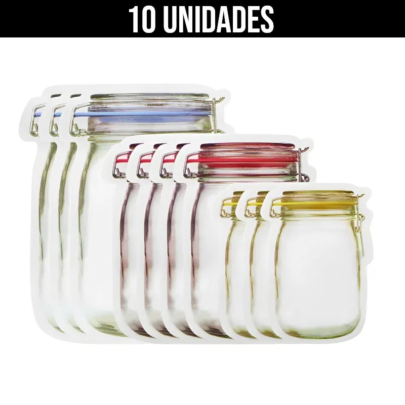 Saquinhos Zip Reutilizáveis para Alimentos Herméticos - Imagem 7
