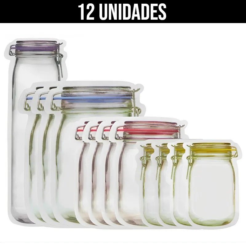 Saquinhos Zip Reutilizáveis para Alimentos Herméticos - Imagem 4