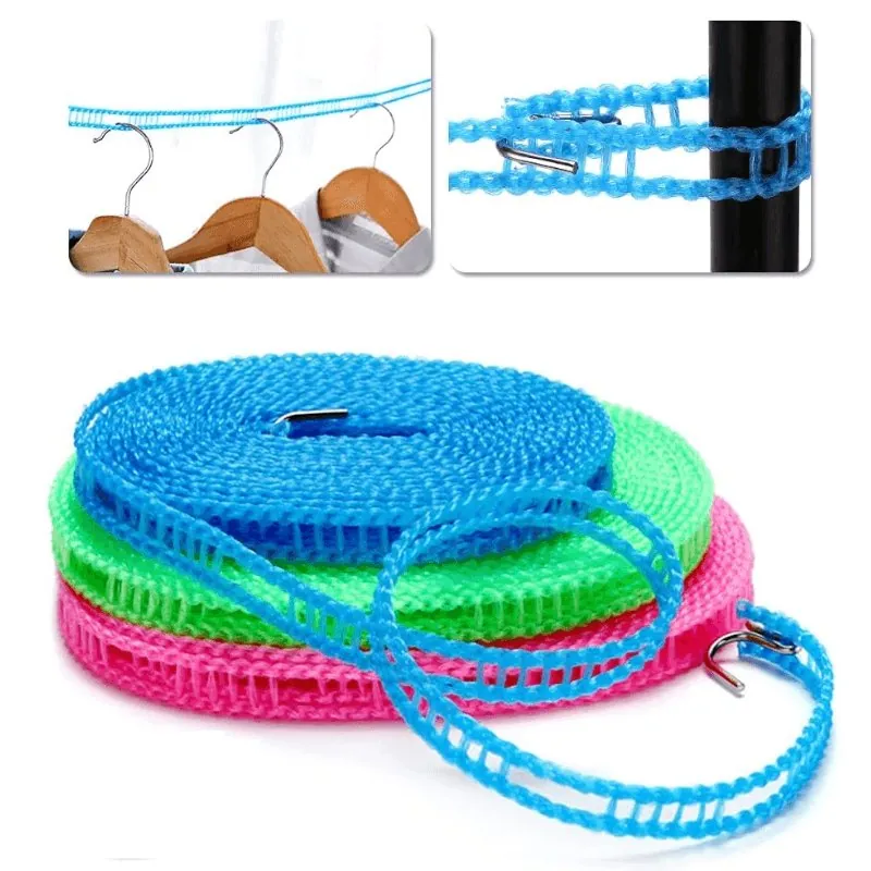 Varal Portátil de Nylon Retrátil Resistente ao Vento - Imagem 8