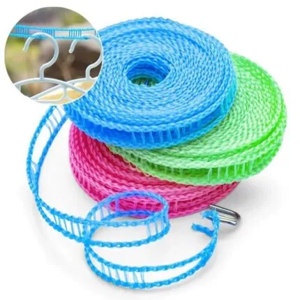 Varal Portatil De Nylon Retratil Resistente Ao Vento
