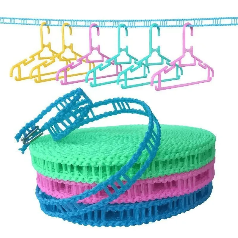 Varal Portátil de Nylon Retrátil Resistente ao Vento - Imagem 4