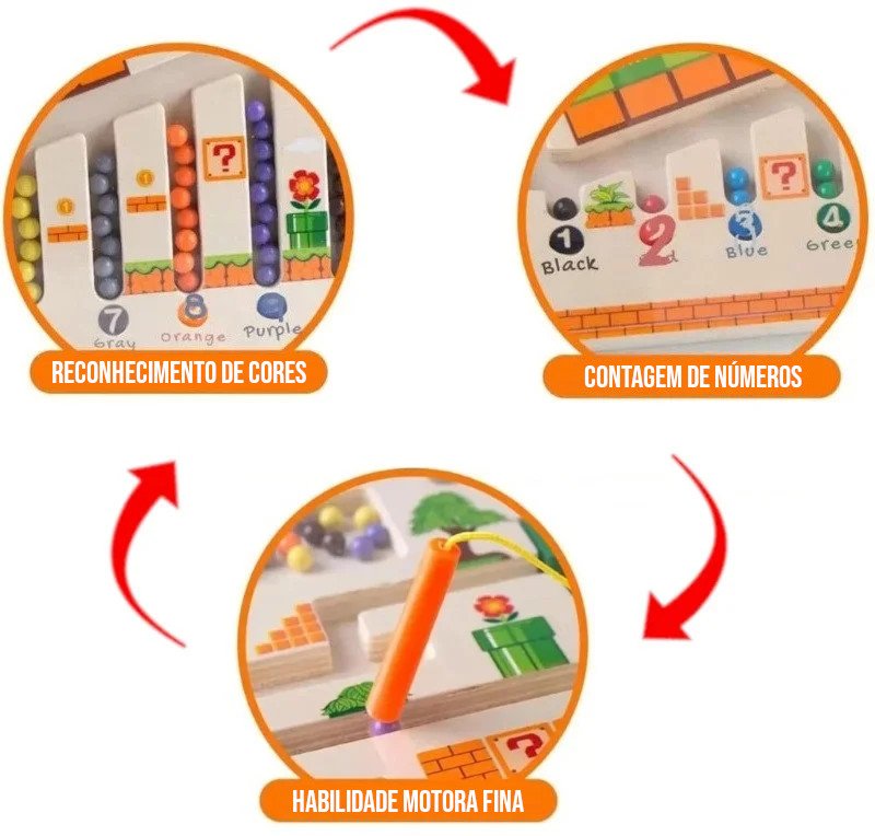 Brinquedo Educativo Labirinto Magnético Infantil