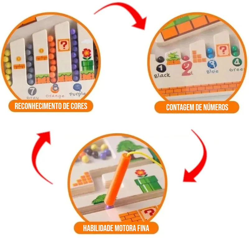 Brinquedo Educativo Labirinto Magnético Infantil