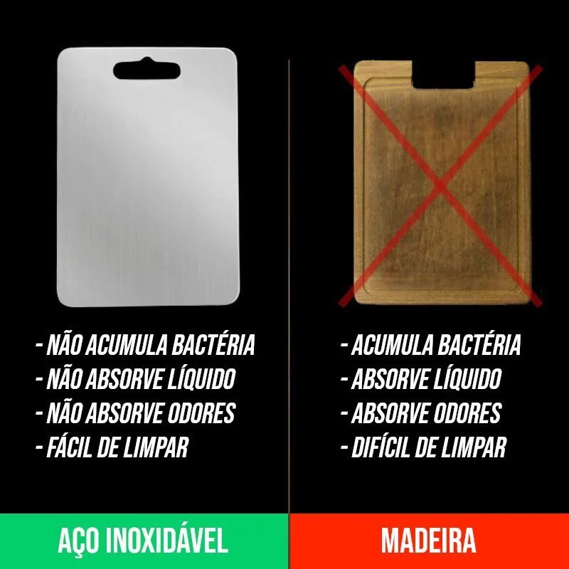 Tábua de Carne em Aço Inoxidável