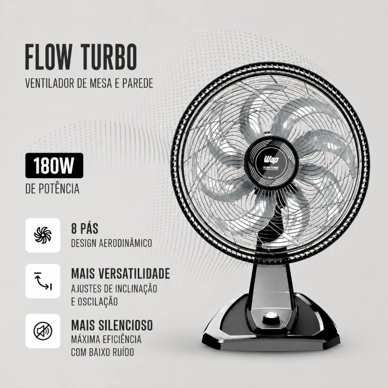 Ventilador Turbo Silencioso Potente com 3 Velocidades - Imagem 5