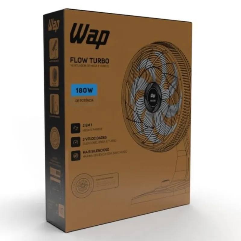 Ventilador Turbo Silencioso Potente com 3 Velocidades