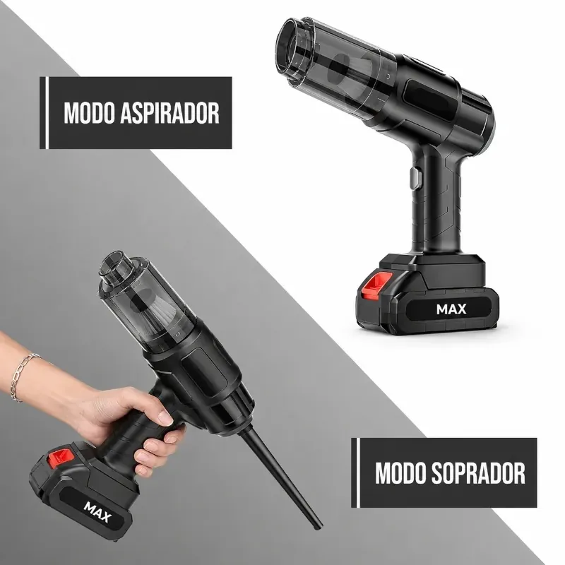 Aspirador de Pó Portátil Sem Fio Recarregável para Carro e Casa