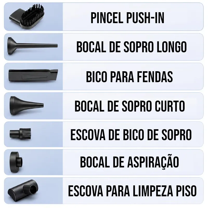 Aspirador de Pó Portátil Sem Fio Recarregável para Carro e Casa