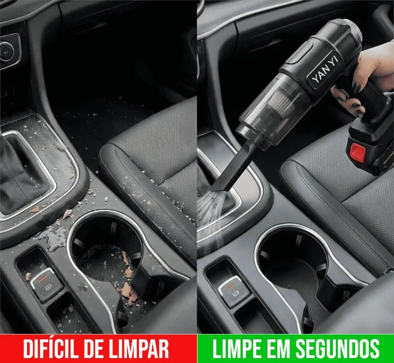 Aspirador de Pó Portátil Sem Fio Recarregável para Carro e Casa