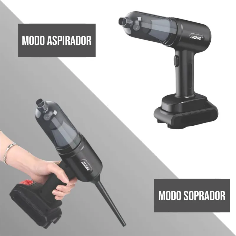Aspirador de Pó Portátil Sem Fio Recarregável para Carro e Casa