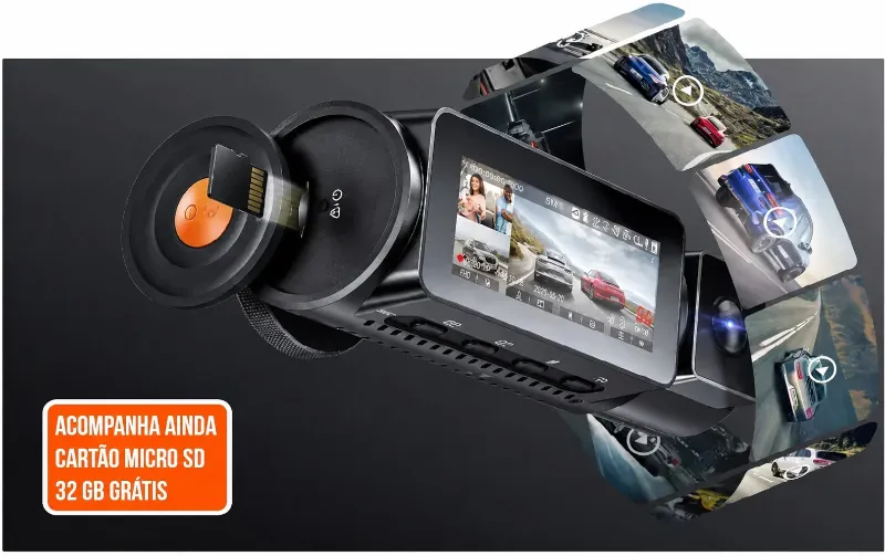 Câmera Veicular Interna Full HD Wi-Fi para Carro