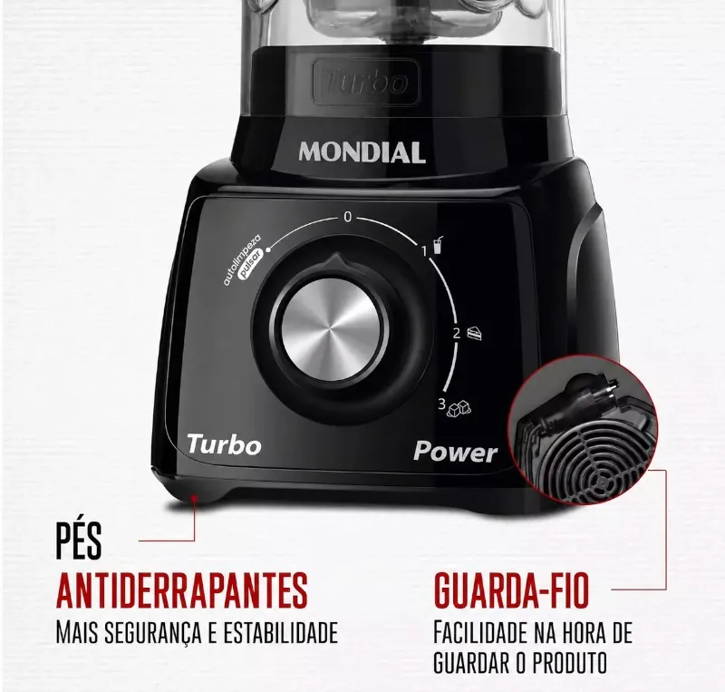 Liquidificador Turbo com Jarra Potente para Sucos e Vitaminas