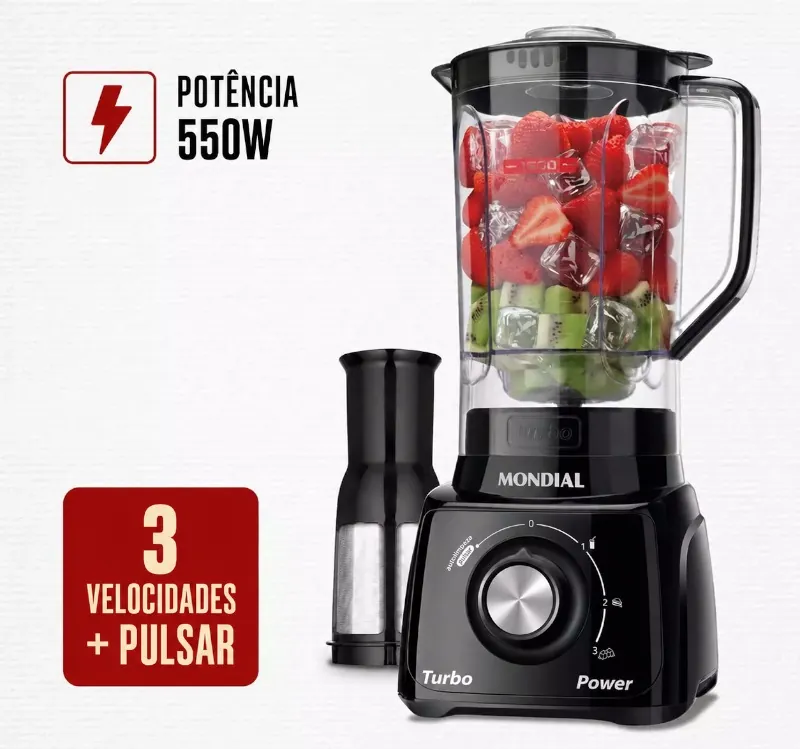 Liquidificador Turbo com Jarra Potente para Sucos e Vitaminas
