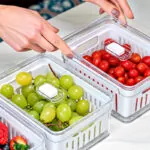 Kit Organizador de Geladeira Acrílico com Tampa para Alimentos - Imagem 2