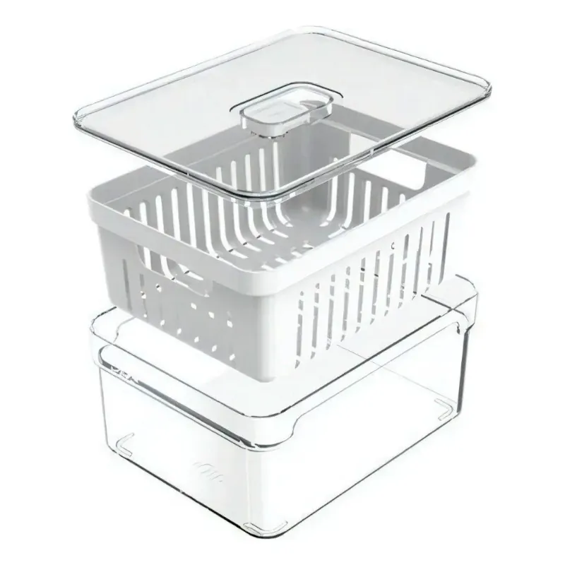 Kit Organizador de Geladeira Acrílico com Tampa para Alimentos - Imagem 3
