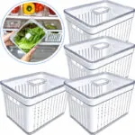 Kit Organizador de Geladeira Acrílico com Tampa para Alimentos - Imagem 4